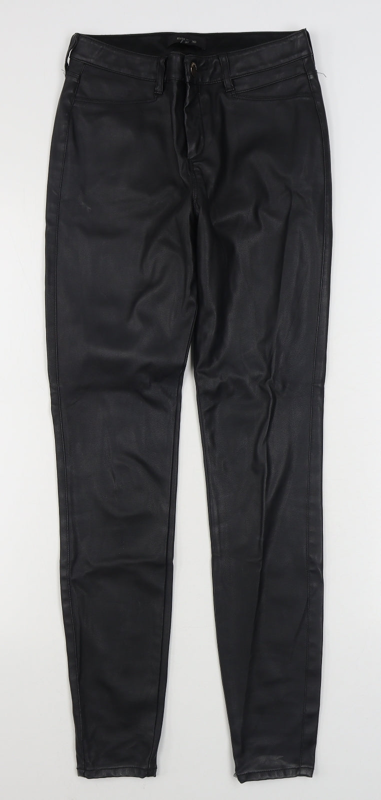River Island Womens Black  Polyurethane Jegging Trousers Size 6 L28 in Regular