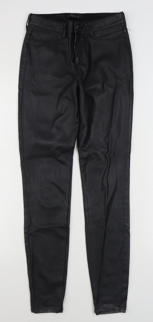 River Island Womens Black  Polyurethane Jegging Trousers Size 6 L28 in Regular