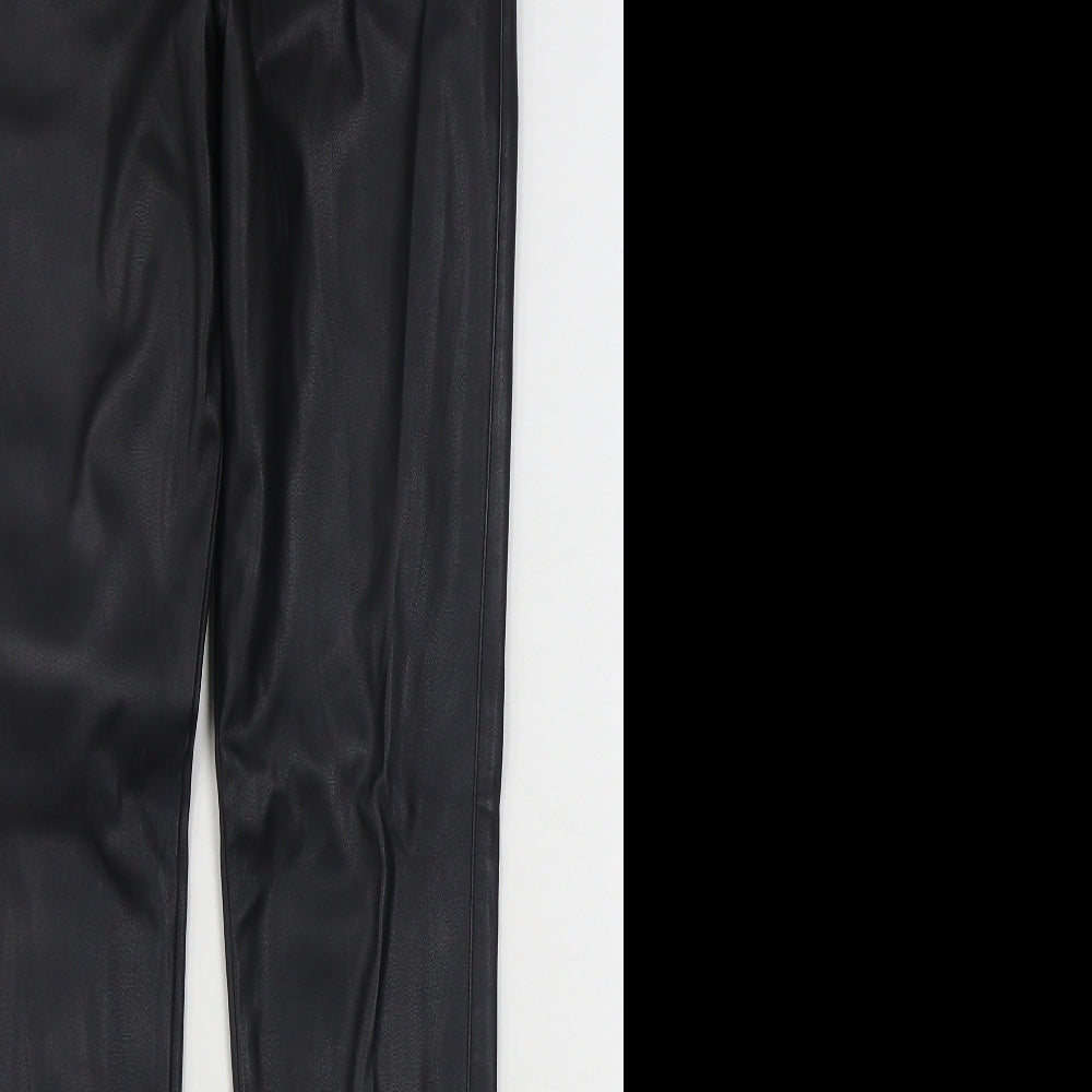 River Island Womens Black  Polyurethane Jegging Trousers Size 6 L28 in Regular