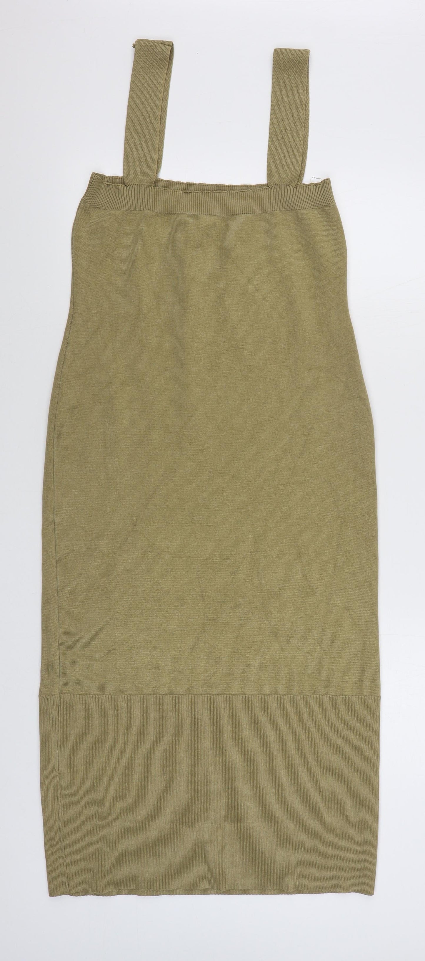 SheIn Womens Beige  Viscose Bodycon  Size M  Square Neck Pullover