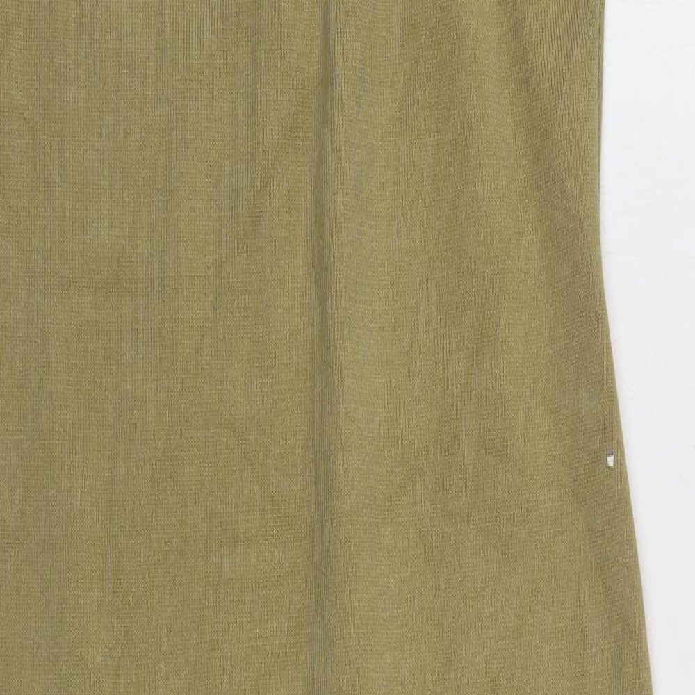 SheIn Womens Beige  Viscose Bodycon  Size M  Square Neck Pullover