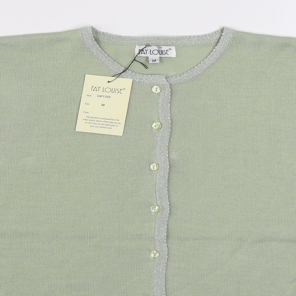 Womens UK Size M Fay Louise Green Cardigan Jumper
