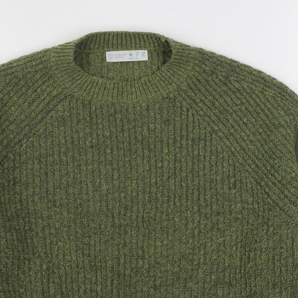 Primark Mens Green Round Neck  Acrylic Pullover Jumper Size M