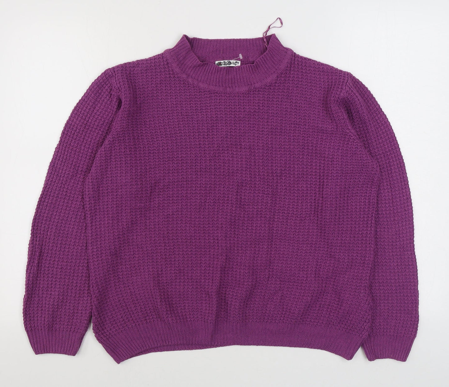 Damart Womens Purple Round Neck  Acrylic Pullover Jumper Size M
