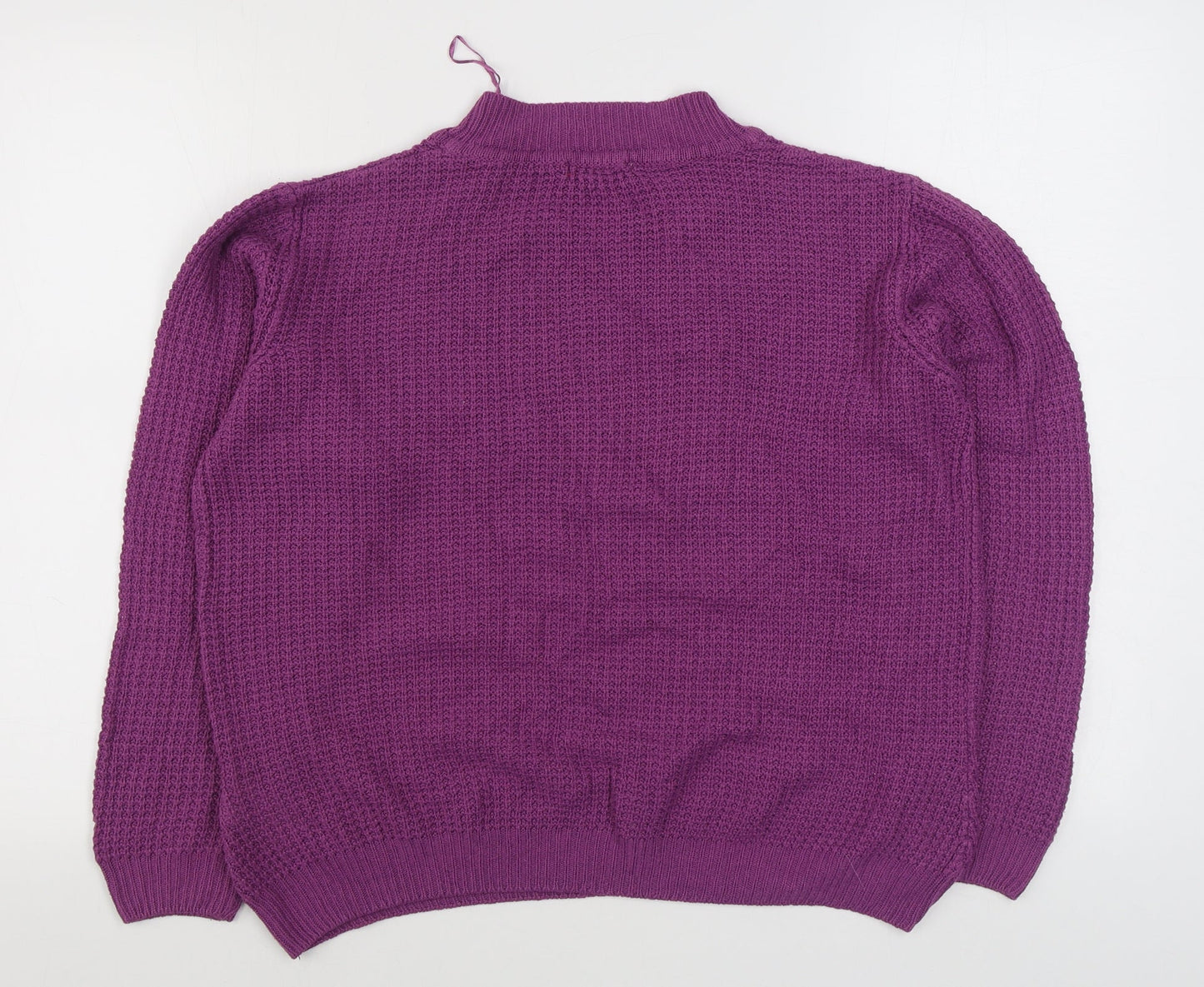 Damart Womens Purple Round Neck  Acrylic Pullover Jumper Size M