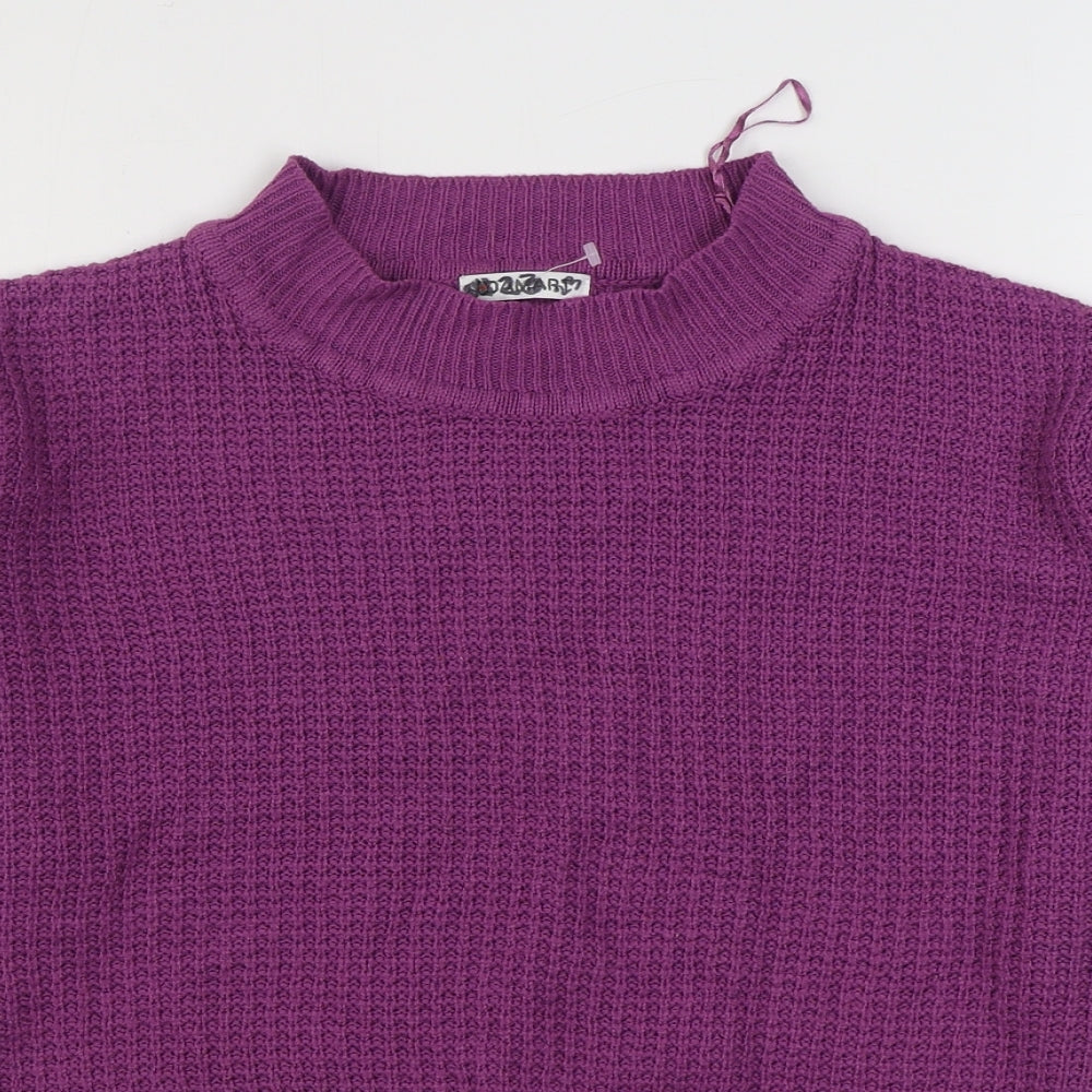 Damart Womens Purple Round Neck  Acrylic Pullover Jumper Size M