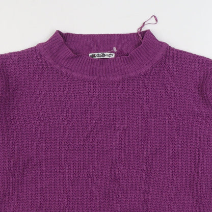 Damart Womens Purple Round Neck  Acrylic Pullover Jumper Size M