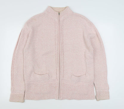 Womens UK Size L Lauren Taylor Pink Full Zip Jumper