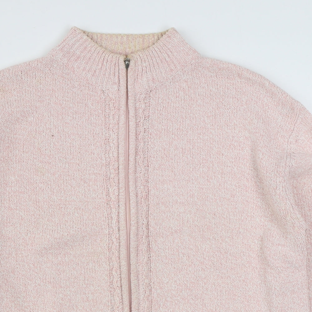 Womens UK Size L Lauren Taylor Pink Full Zip Jumper