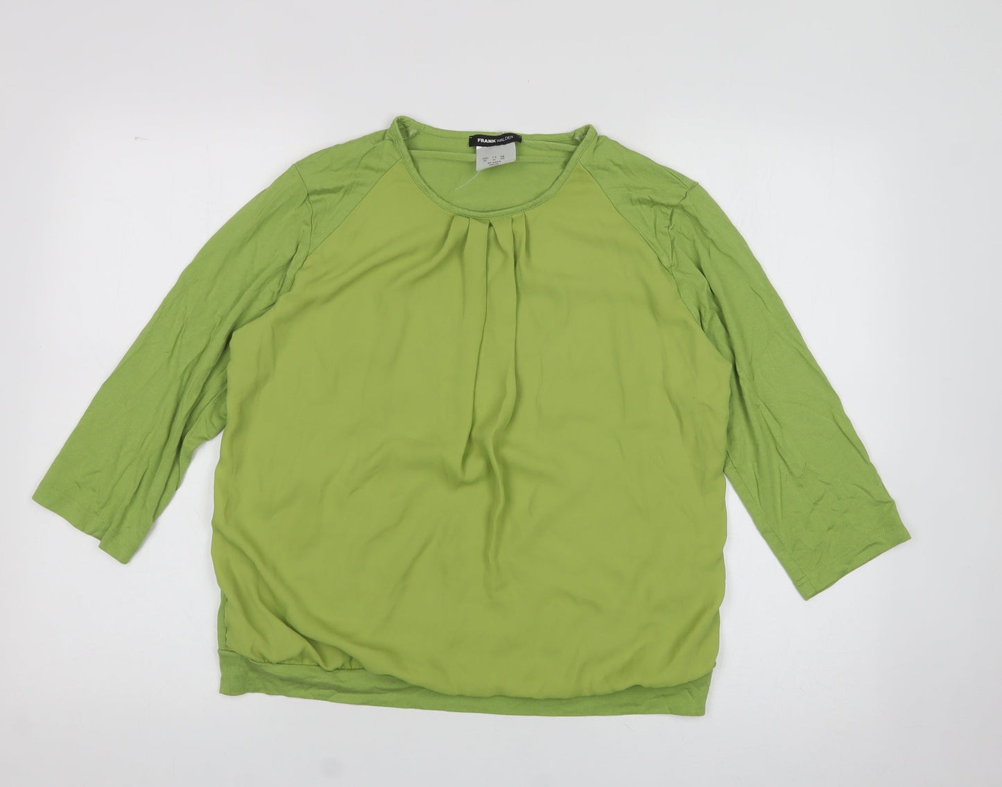 Womens UK Size 16 frank walder Green Basic Blouse