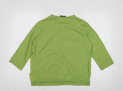 Womens UK Size 16 frank walder Green Basic Blouse