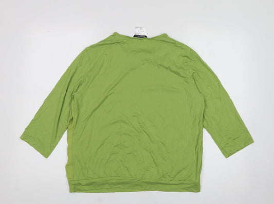 frank walder  Womens Green  Viscose Basic Blouse Size 16 Cowl Neck