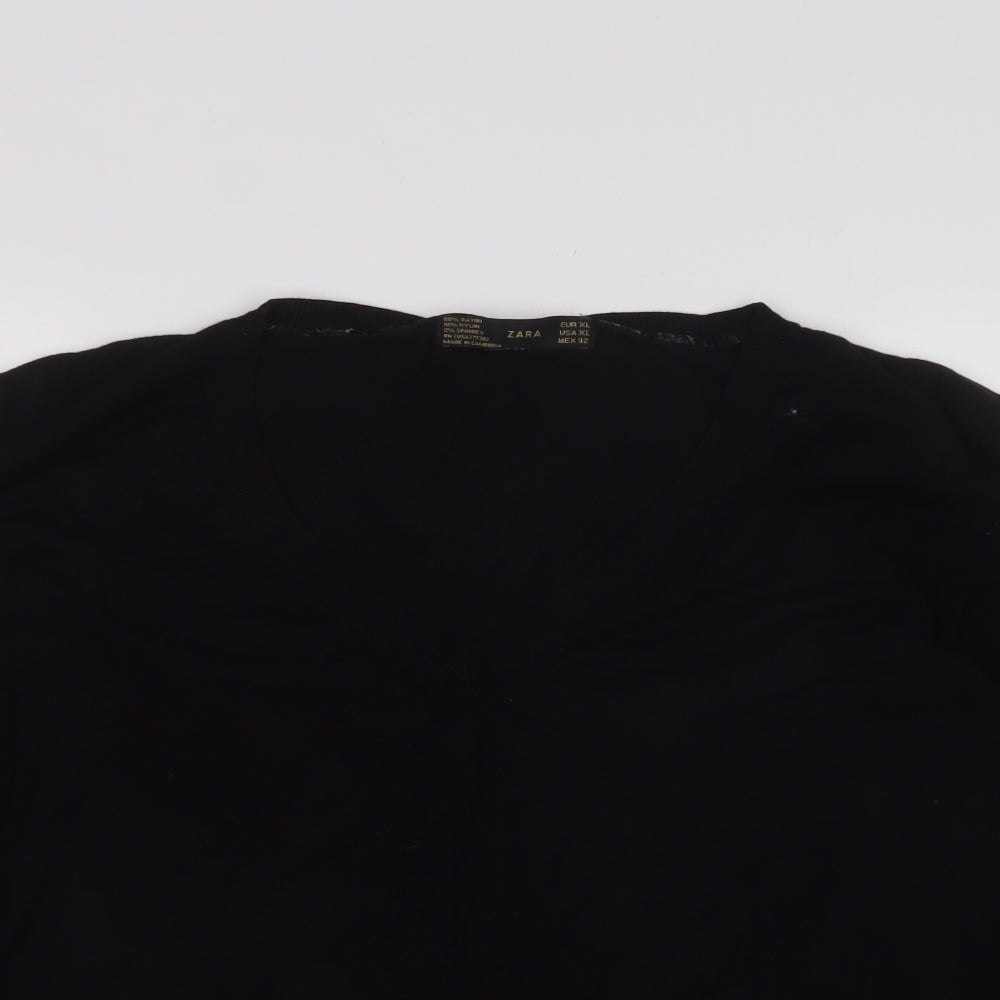 Womens UK Size XL zara Black Pullover Jumper