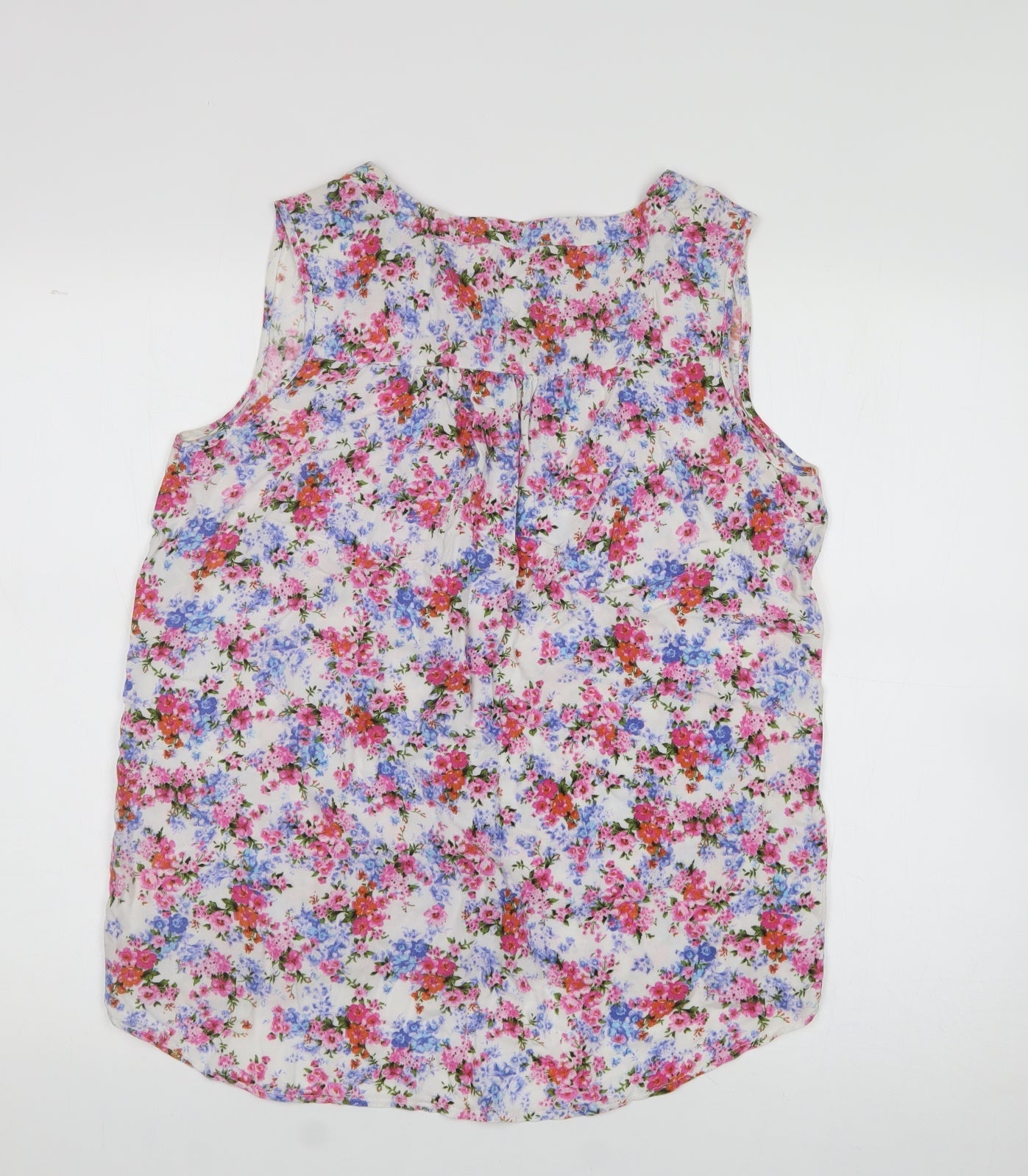 tu  Womens Multicoloured Floral Polyester Jersey Blouse Size 14 Collared