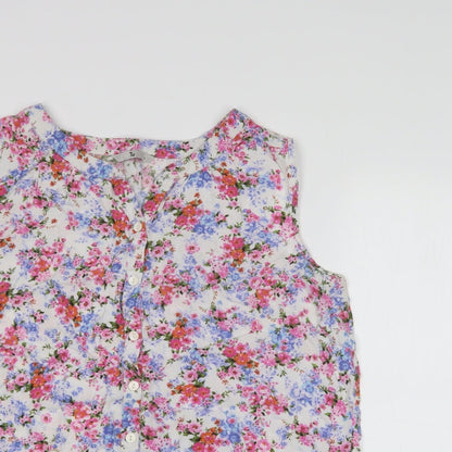 tu  Womens Multicoloured Floral Polyester Jersey Blouse Size 14 Collared