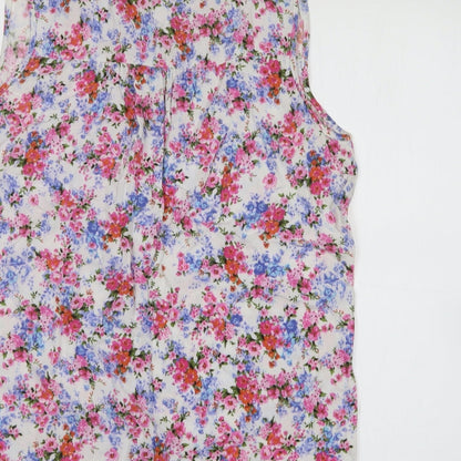 tu  Womens Multicoloured Floral Polyester Jersey Blouse Size 14 Collared