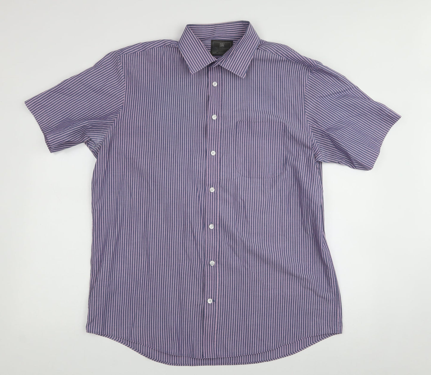 Mens UK Size 42 Marks and Spencer Blue  Button-Up Long Sleeve Casual Shirt