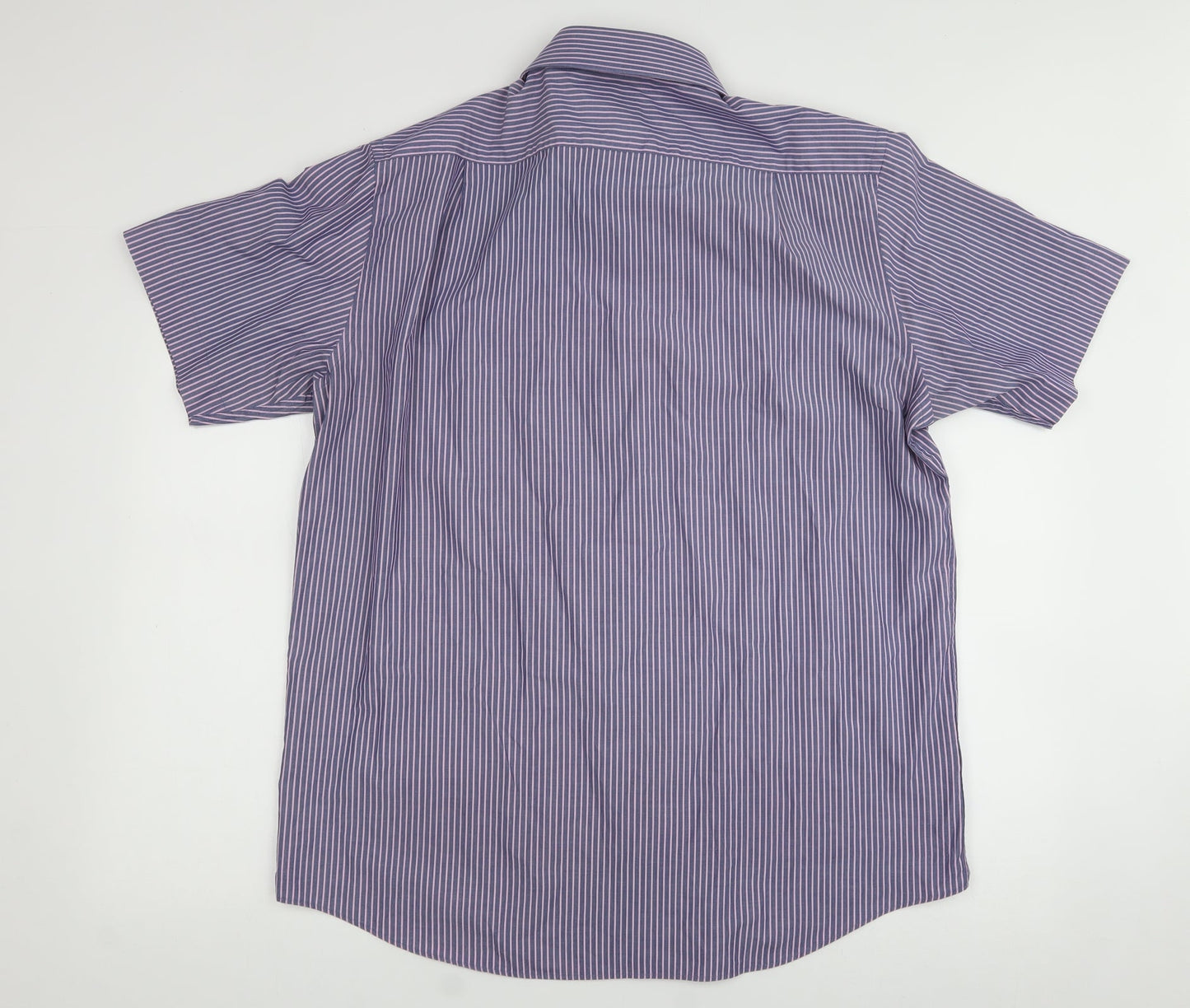 Mens UK Size 42 Marks and Spencer Blue  Button-Up Long Sleeve Casual Shirt
