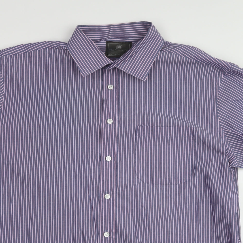 Mens UK Size 42 Marks and Spencer Blue  Button-Up Long Sleeve Casual Shirt