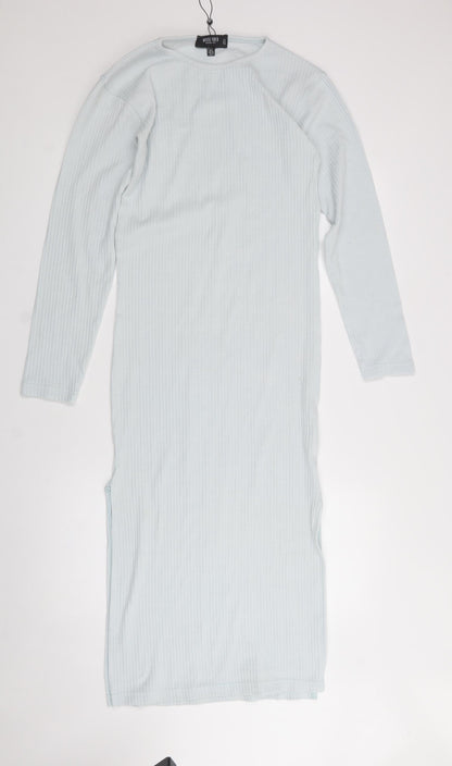 misguided Womens Blue  Polyester A-Line  Size 6  Crew Neck