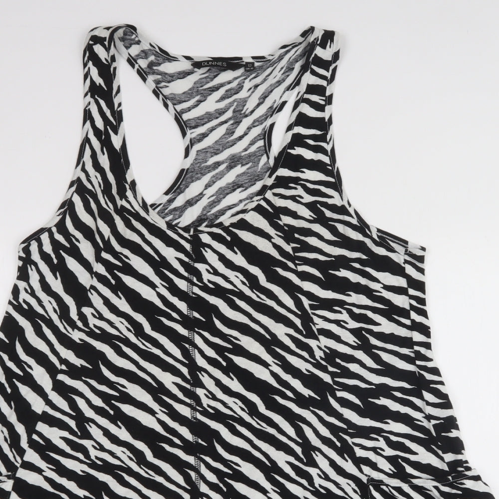 Dunnes Stores Womens White  100% Cotton Fit & Flare  Size 12  Halter
