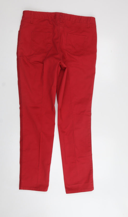 Womens UK Size 42 in papaya Regular Fit  Red Trousers