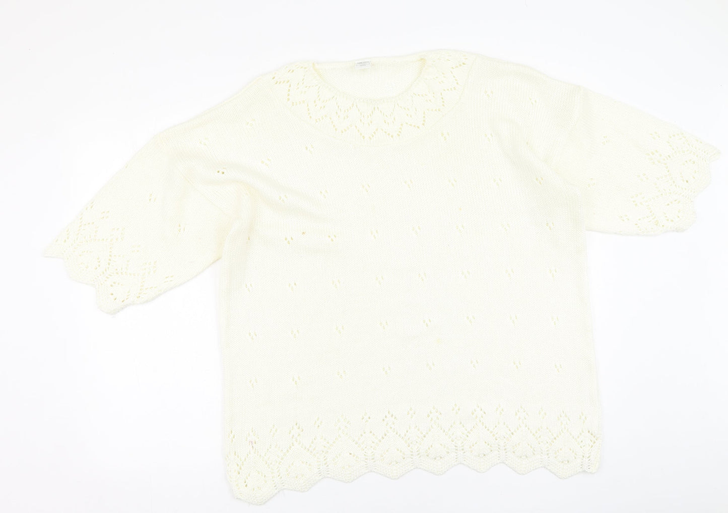 Womens UK Size 14 Preworn White Pullover Jumper