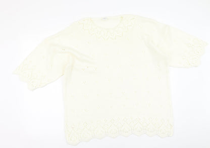 Womens UK Size 14 Preworn White Pullover Jumper