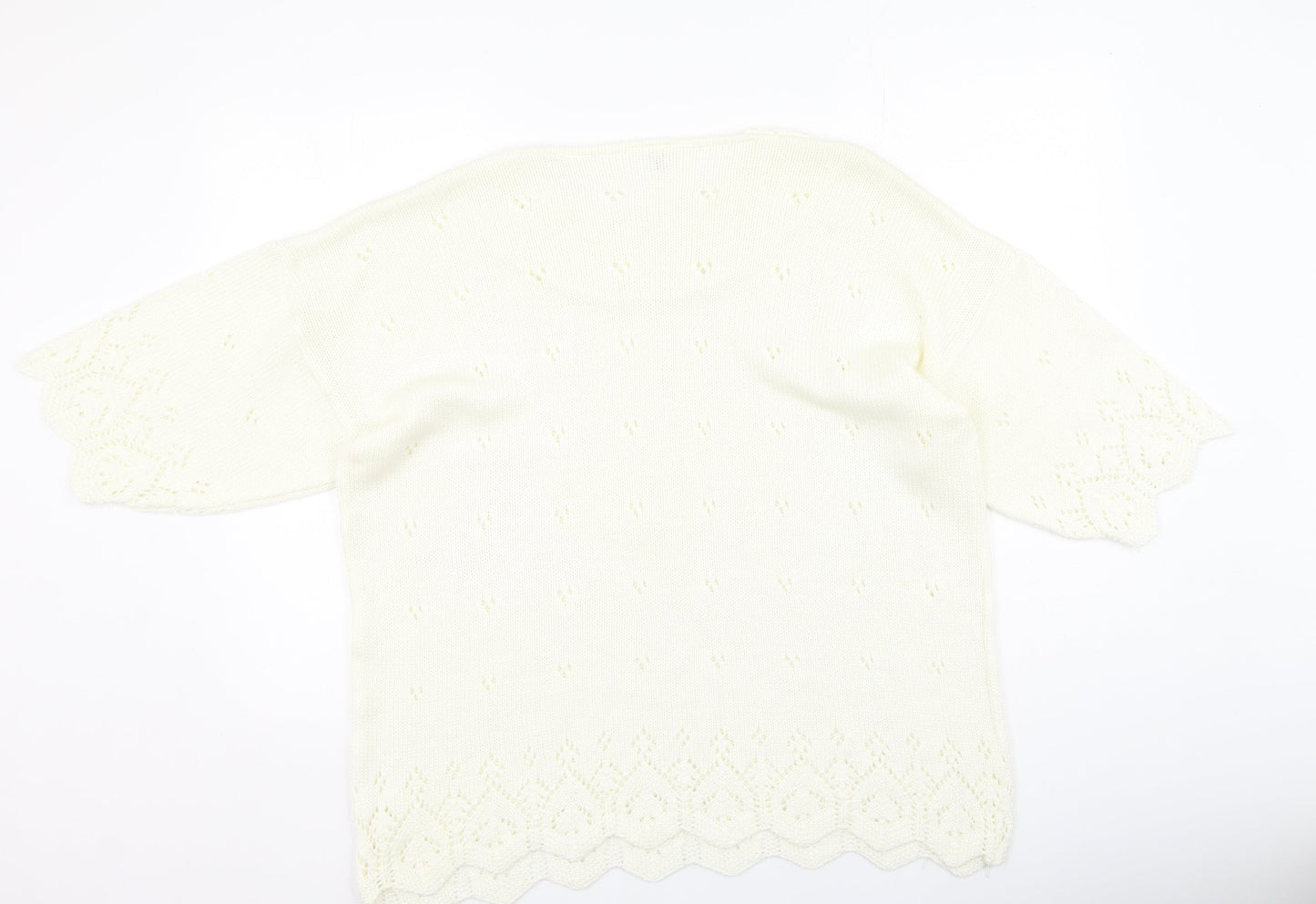 Womens UK Size 14 Preworn White Pullover Jumper