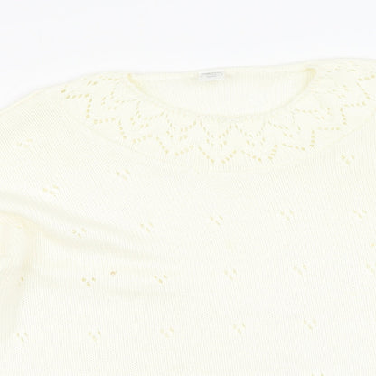 Womens UK Size 14 Preworn White Pullover Jumper