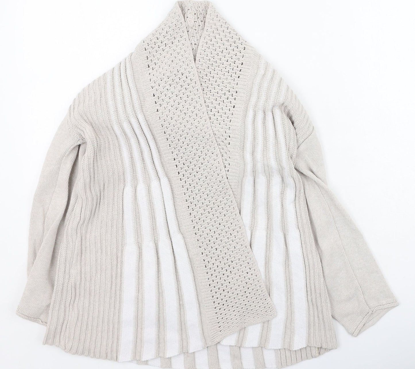 Chicco Womens Beige Round Neck  Cotton Cardigan Jumper Size S