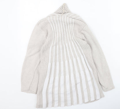 Chicco Womens Beige Round Neck  Cotton Cardigan Jumper Size S