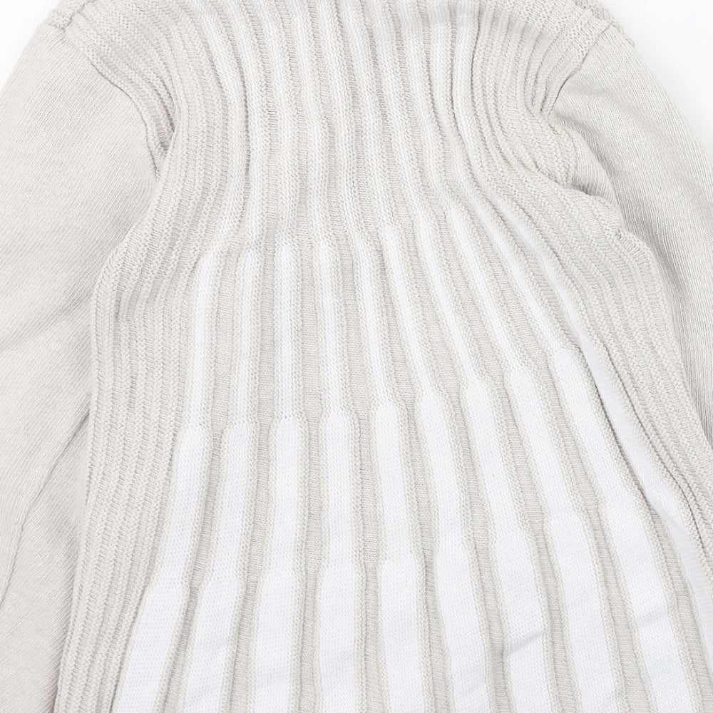 Chicco Womens Beige Round Neck  Cotton Cardigan Jumper Size S