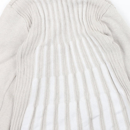 Chicco Womens Beige Round Neck  Cotton Cardigan Jumper Size S