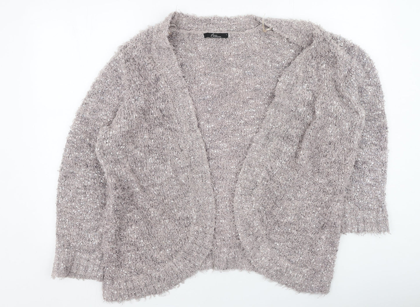Womens UK Size L Bm Collection Brown Cardigan Jumper