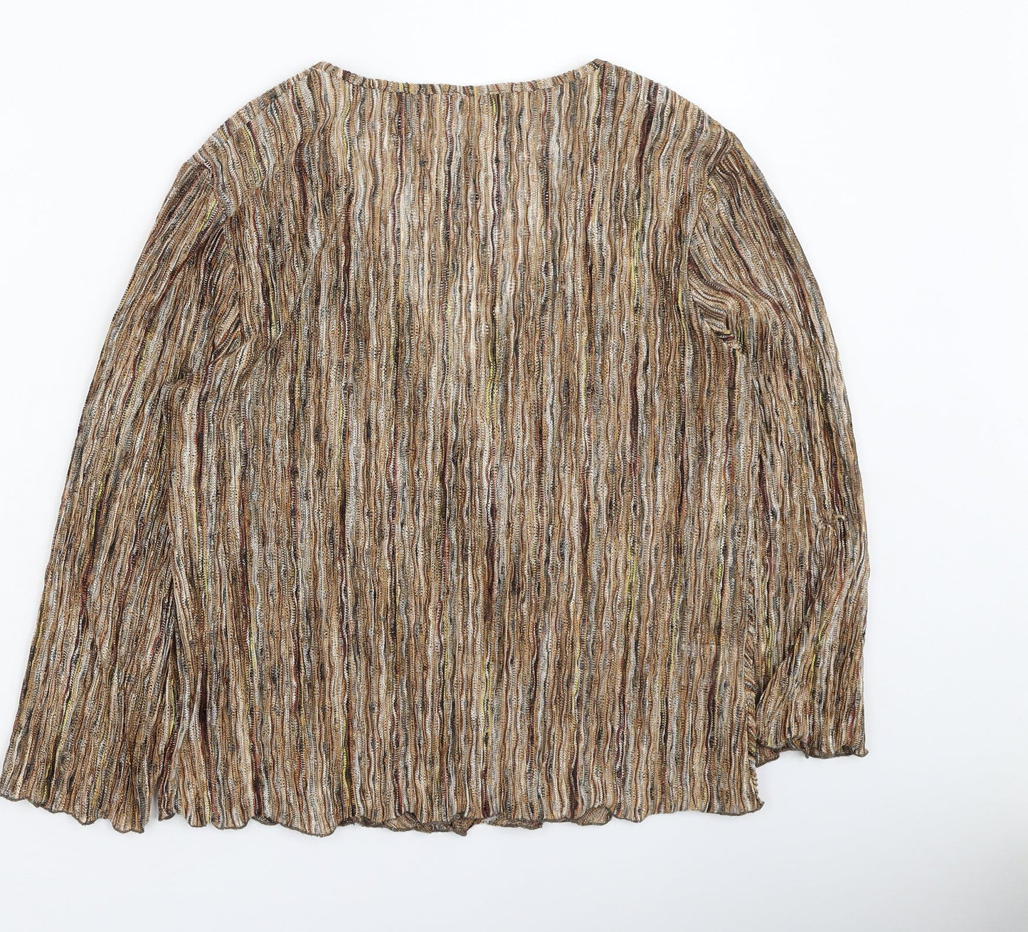 CC Womens Gold  Polyester Basic Blouse Size L V-Neck