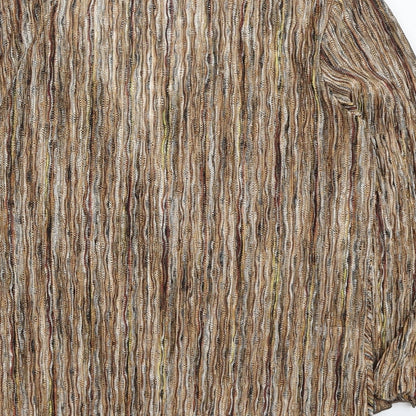 CC Womens Gold  Polyester Basic Blouse Size L V-Neck