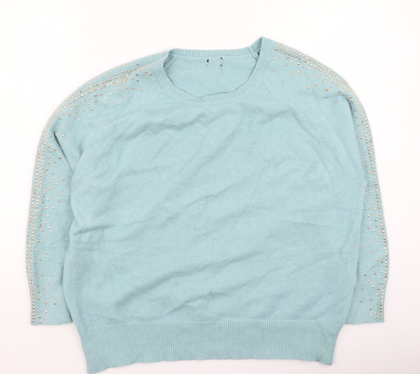 Womens UK Size 16 M&Co Blue Pullover Jumper