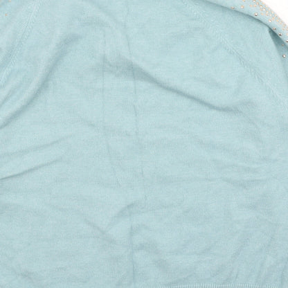 Womens UK Size 16 M&Co Blue Pullover Jumper