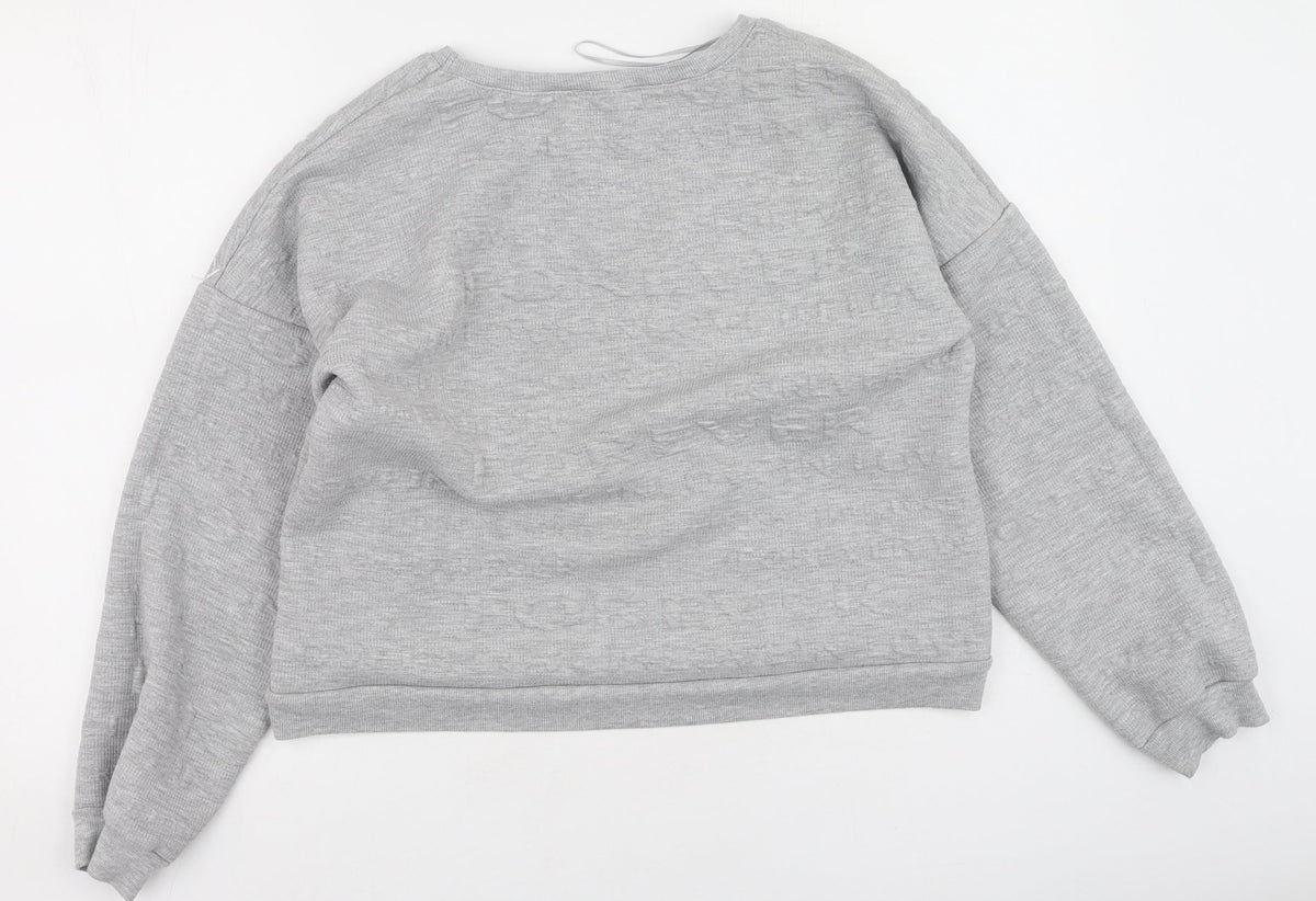 Select Womens Grey  Viscose Pullover Sweatshirt Size L