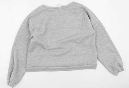 Select Womens Grey  Viscose Pullover Sweatshirt Size L