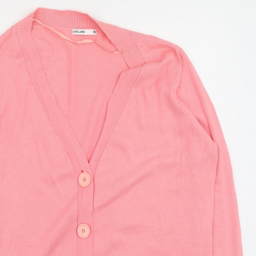 Womens UK Size XL EA Pink Cardigan Jumper