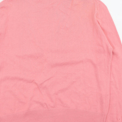 Womens UK Size XL EA Pink Cardigan Jumper