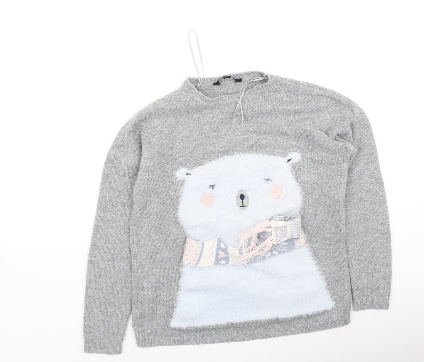 Womens UK Size S Peacocks Grey Pullover Jumper