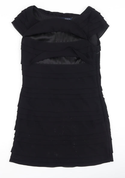 French Connection Womens Black  Polyester Bodycon  Size 8  Round Neck