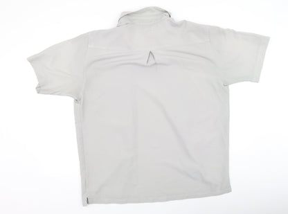 F&F Mens Grey  Polyester  Button-Up Size L Collared