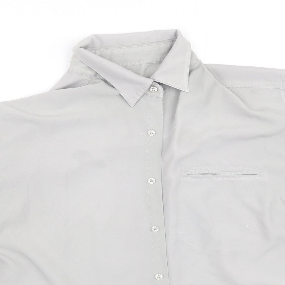 F&F Mens Grey  Polyester  Button-Up Size L Collared