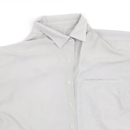 F&F Mens Grey  Polyester  Button-Up Size L Collared