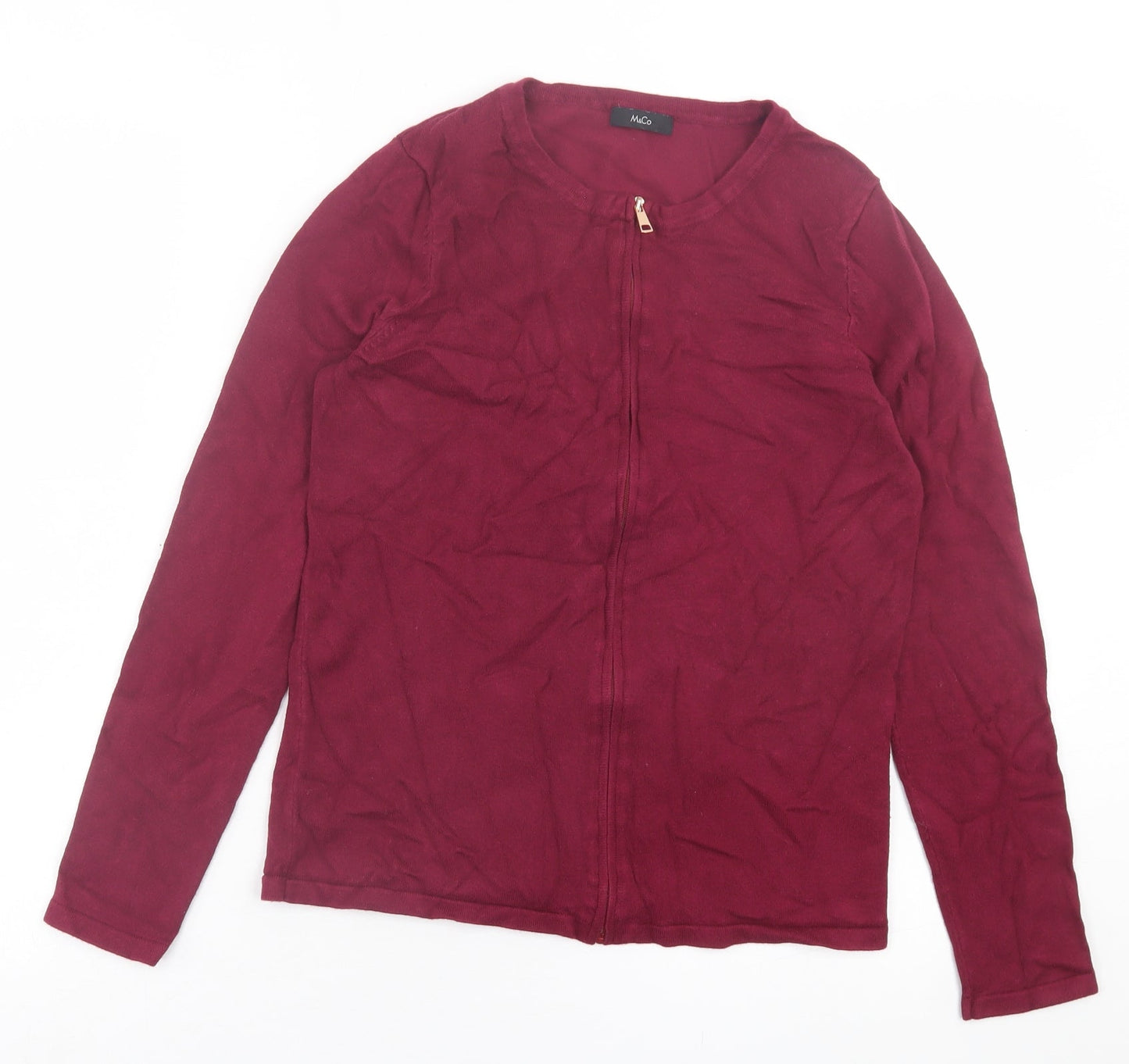 Womens UK Size 12 M&Co Purple Full Zip Jumper