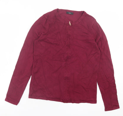Womens UK Size 12 M&Co Purple Full Zip Jumper